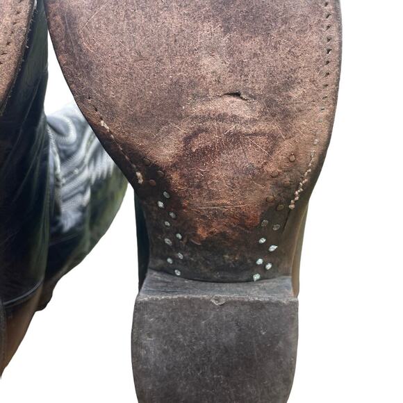 Lucchese 2000 Black Leather Cowboy Boots Snip Toe Mens 8 D main image 14